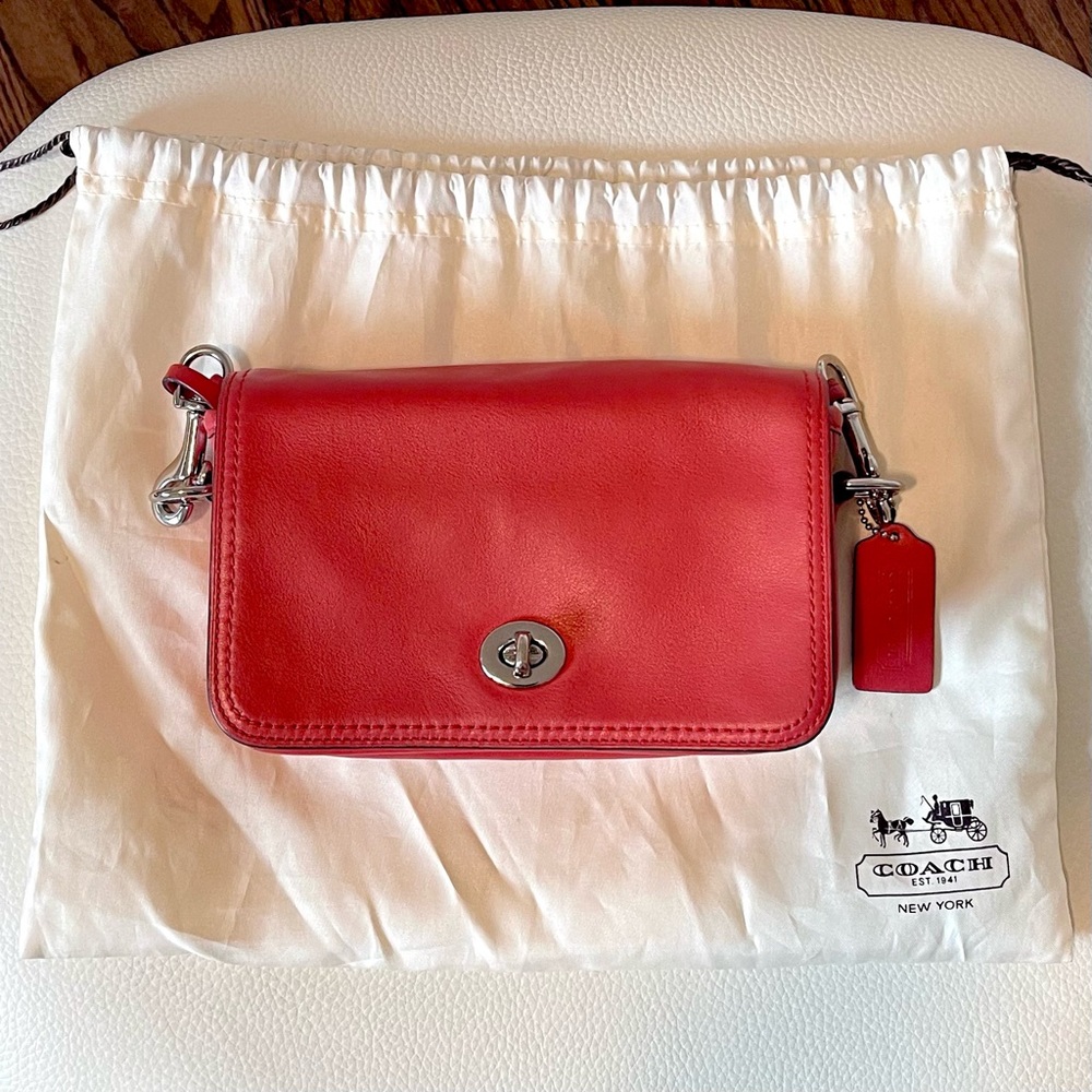 Coach Red Leather Crossbody Bag